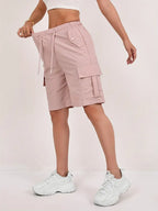 Daisy Drawstring Cargo Shorts - View 2