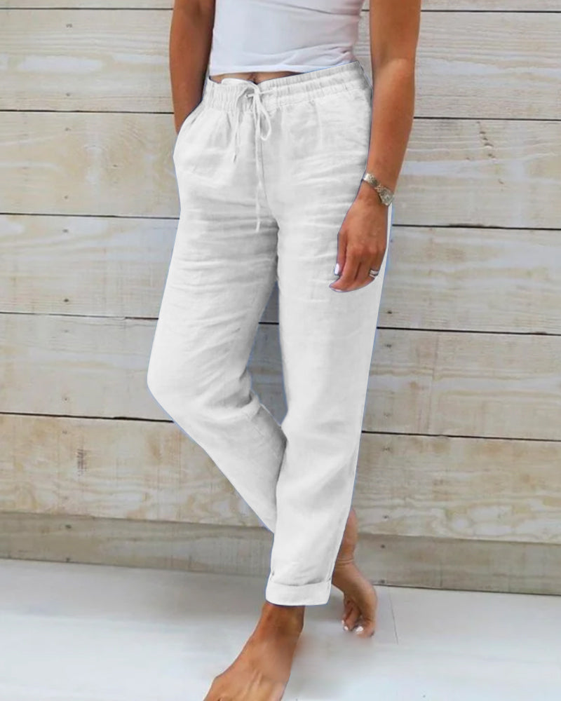 Elowen drawstring pants - White