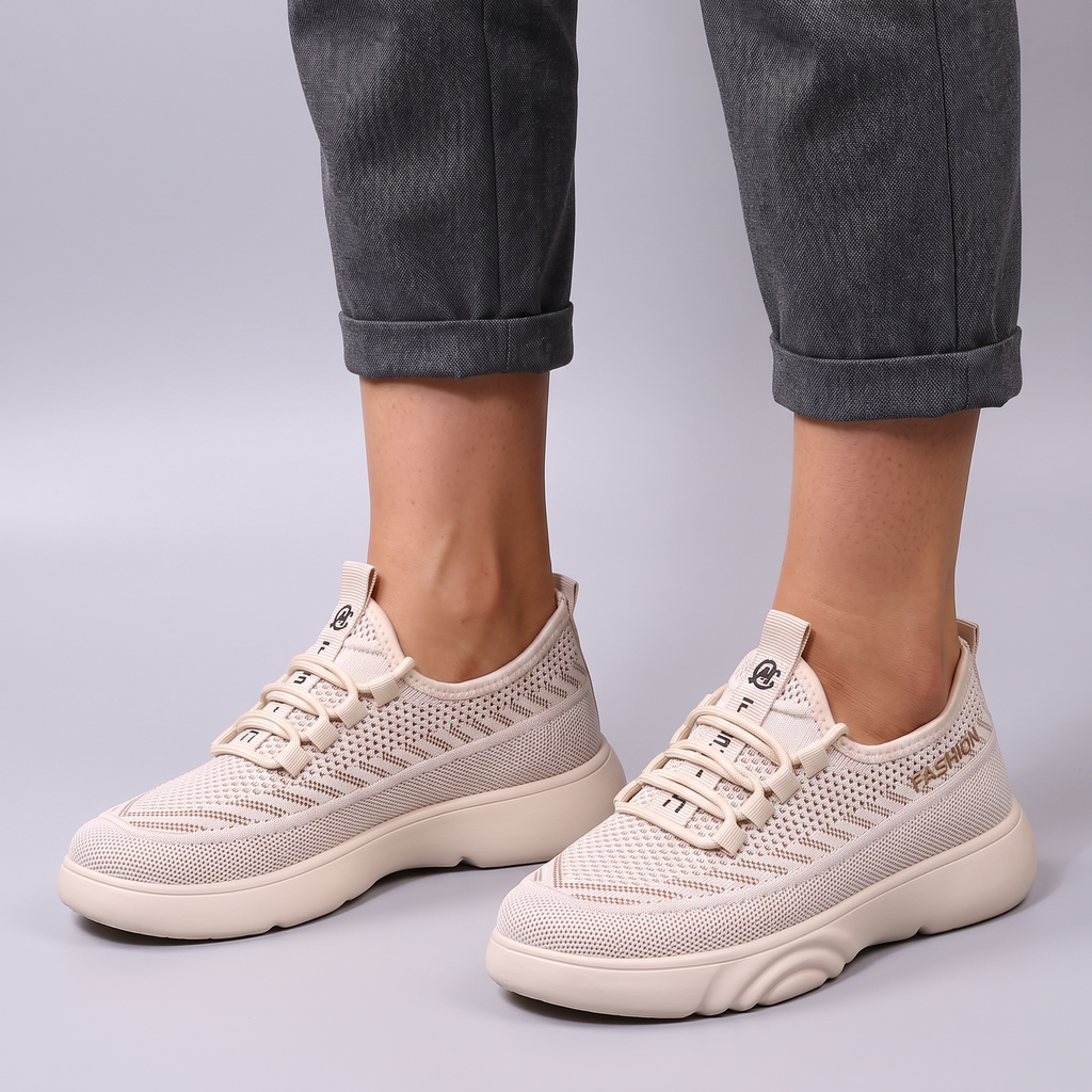 Annette Textured Lace-Up Sneakers