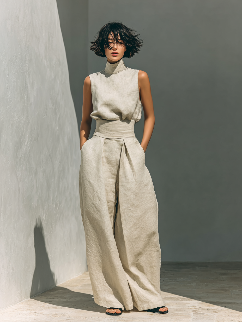 Tina Sleeveless Wide-Leg Pants Set - View 8