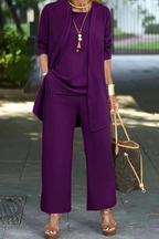 Madison - Women's Plus Size 3-Piece Set with Open-Front Longline Jacket