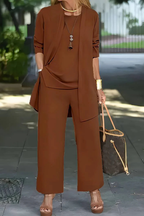 Madison - Women's Plus Size 3-Piece Set with Open-Front Longline Jacket
