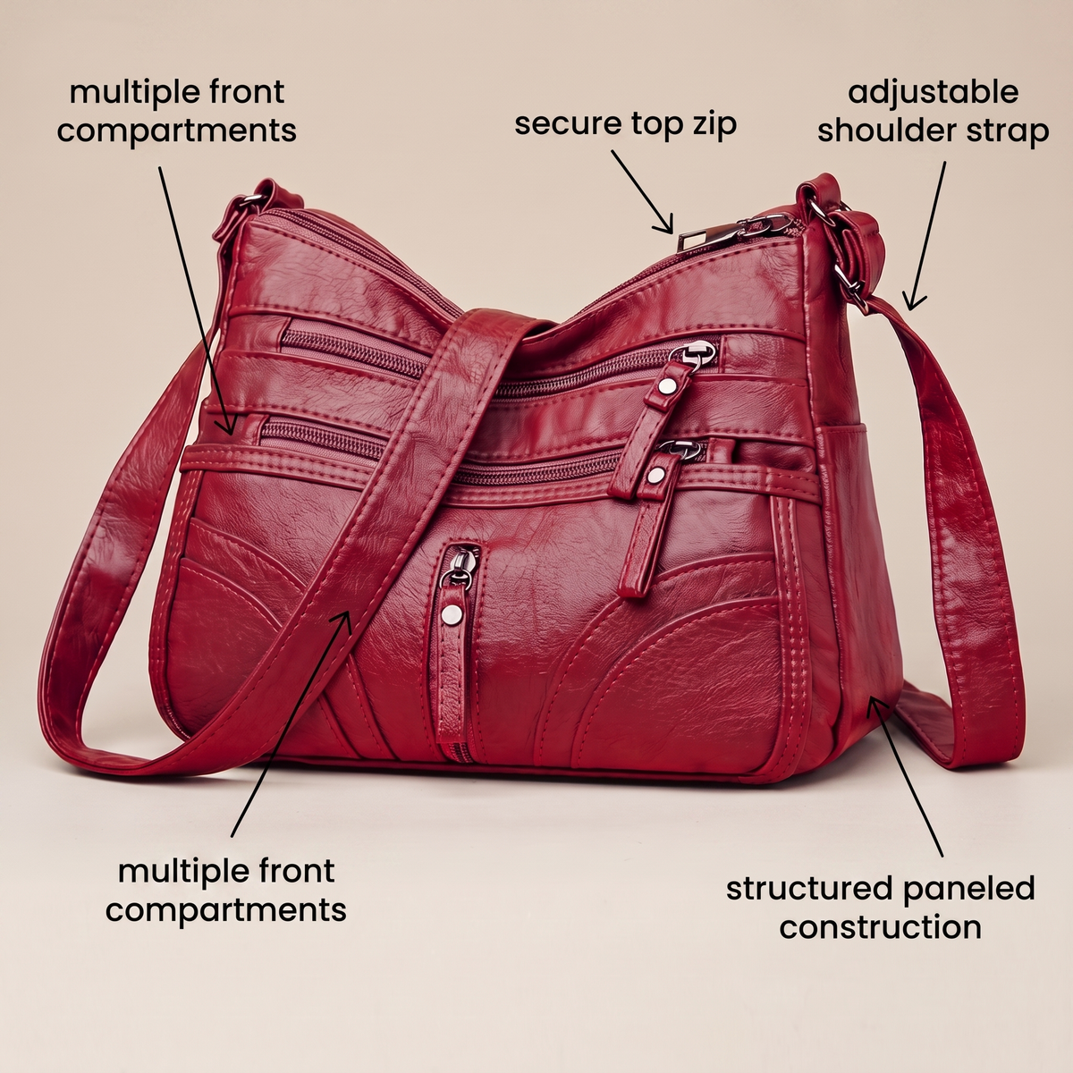 Riverton Zipped Crossbody Bag - View 9