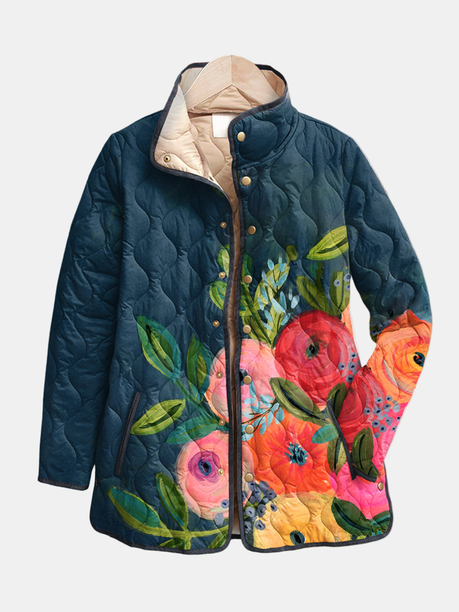 Amaya | Vintage Floral Print Quilted Jacket 1