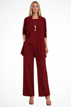 Madison - Women's Plus Size 3-Piece Set with Open-Front Longline Jacket