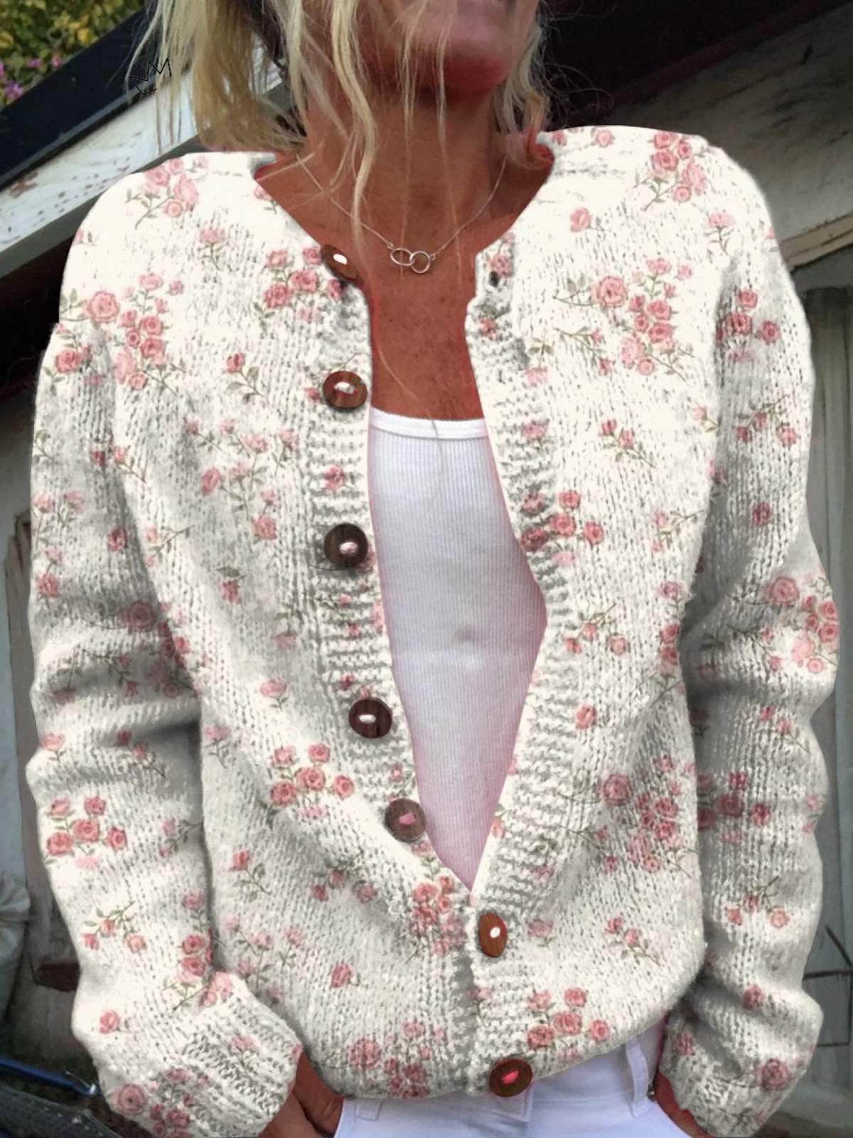 Evanthea™ | Vintage Floral Knit Cardigan Sweater 1
