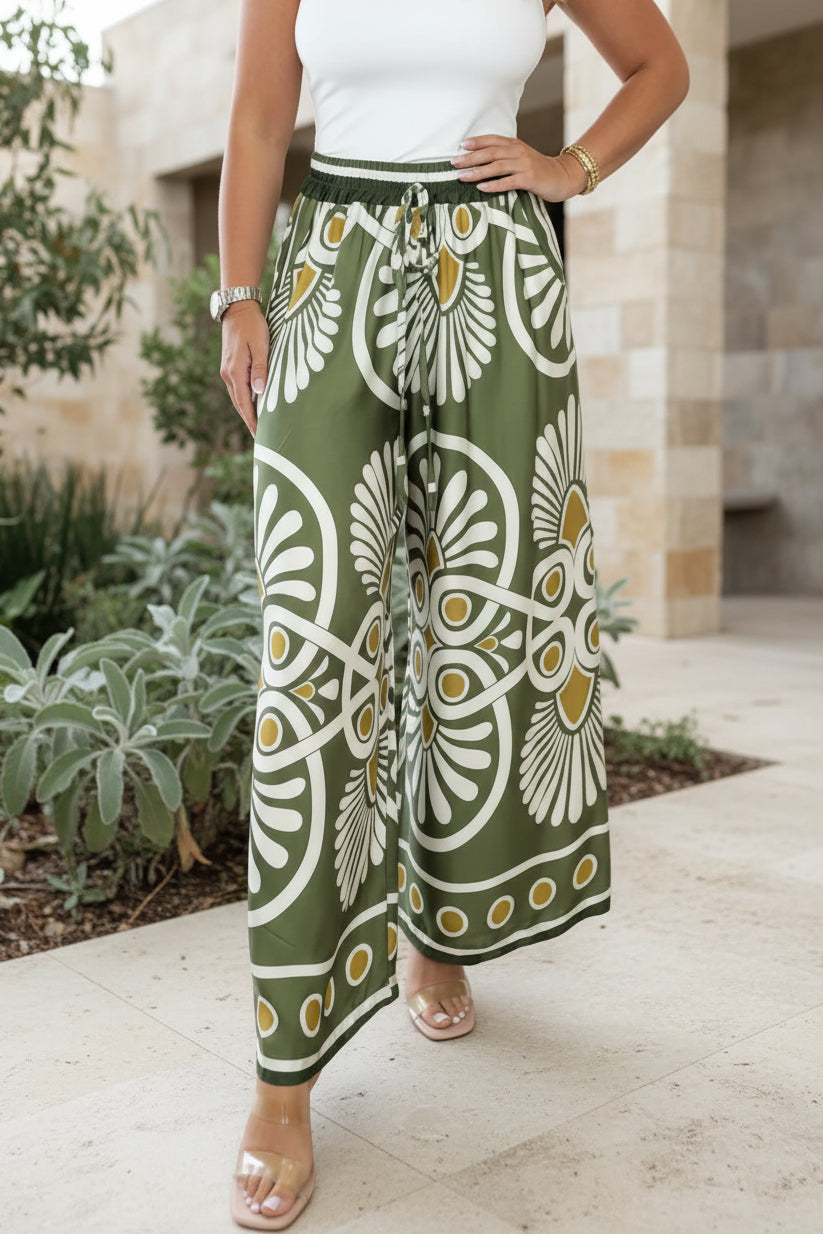 Aven Printed Wide-Leg Pants