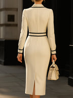 Magidan | Trim Midi Dress With Button Detail 4