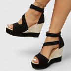Selviana - Women's Orthopedic Wedge Sandals Elastic Straps Lightweight Sole