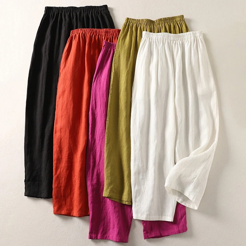 Catherine Flowing Elastic-Waist Pants - View 7