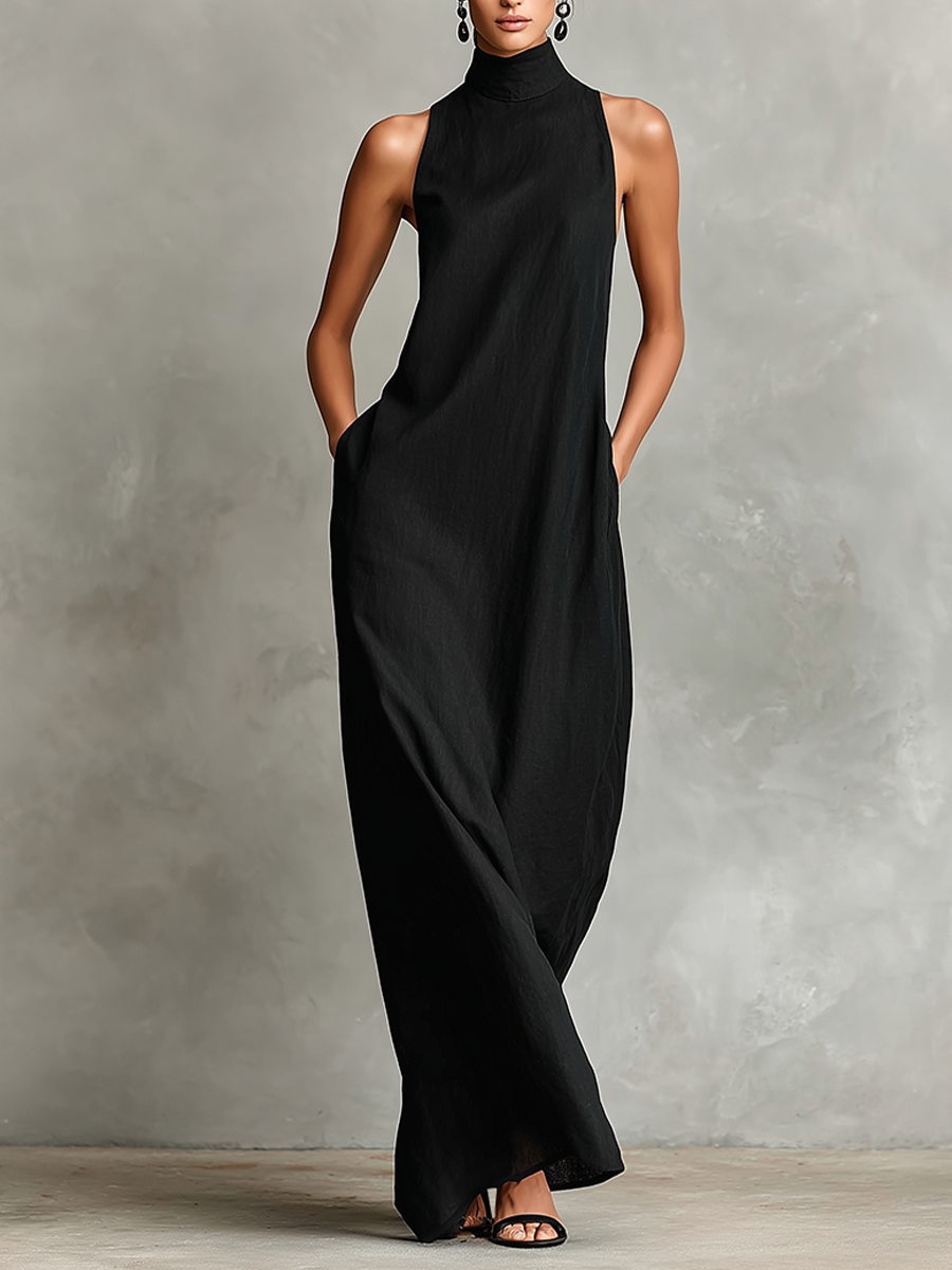 Nerina™ | Elegant Mono Turtleneck Dress 1
