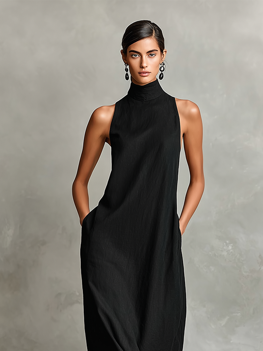 Nerina™ | Elegant Mono Turtleneck Dress 2