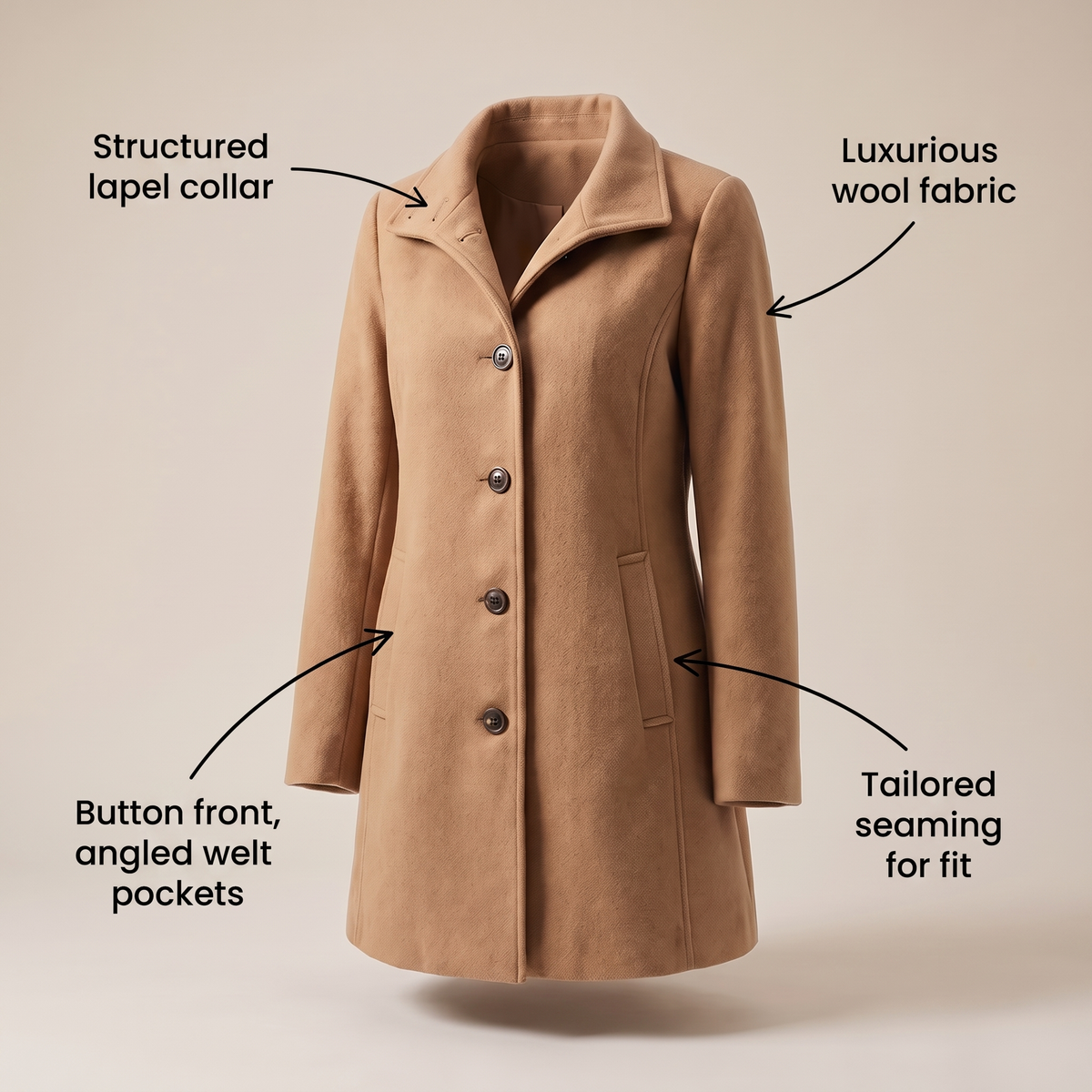 Serena Heritage Coat brown detail view