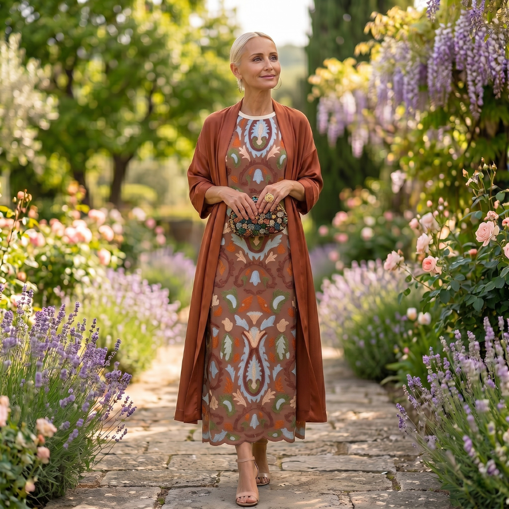 Aura Long Dress with Matching Vest