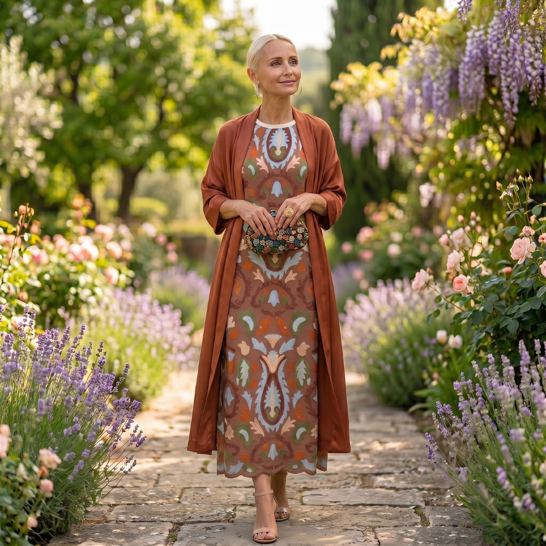 Aura Long Dress with Matching Vest