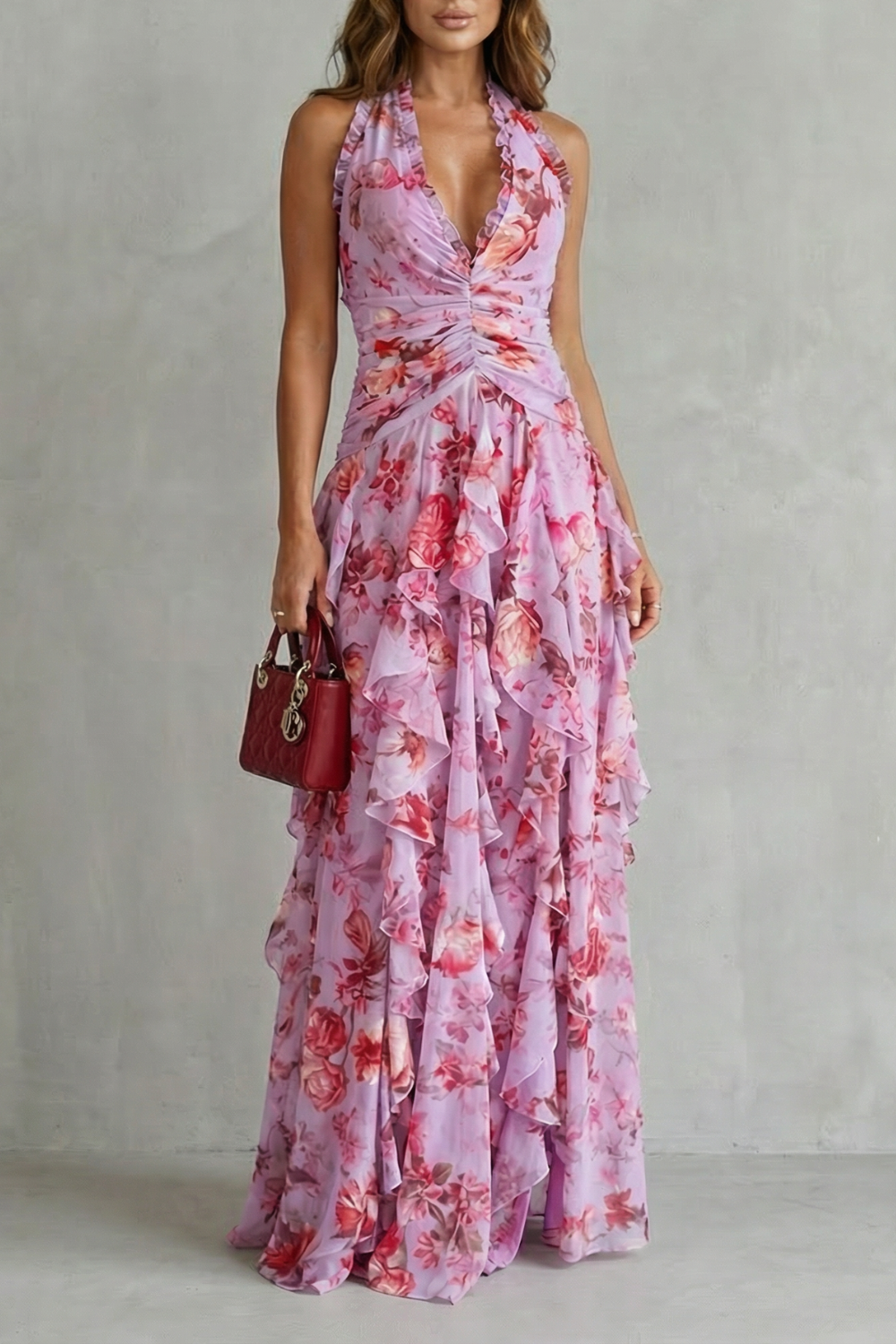 Belladina Floral Tiered Maxi Dress
