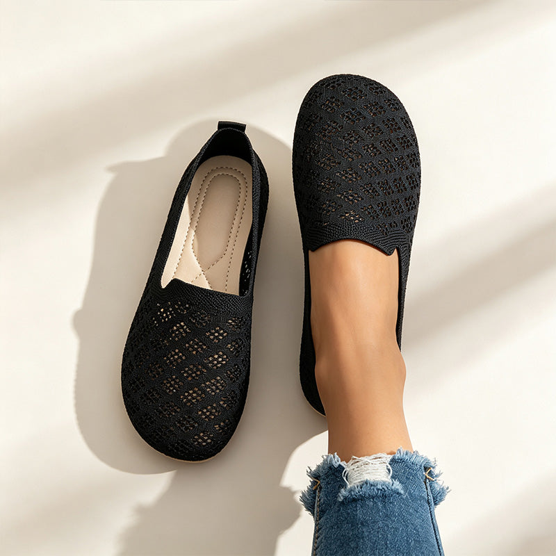 Patterned Knit Slip-On Flats - View 2