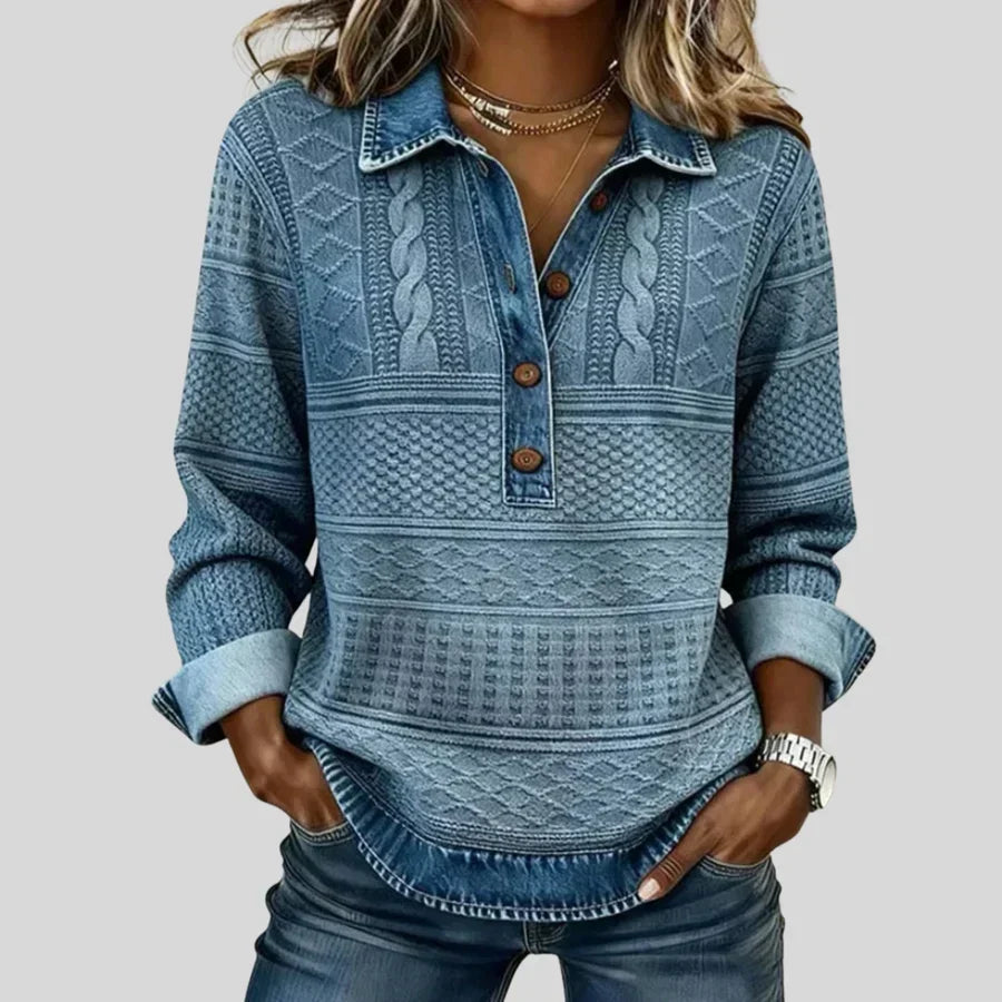 Azalea | Vintage Cable Knit Collared Jumper 1