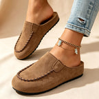 Buckle-Detail Flat Mules