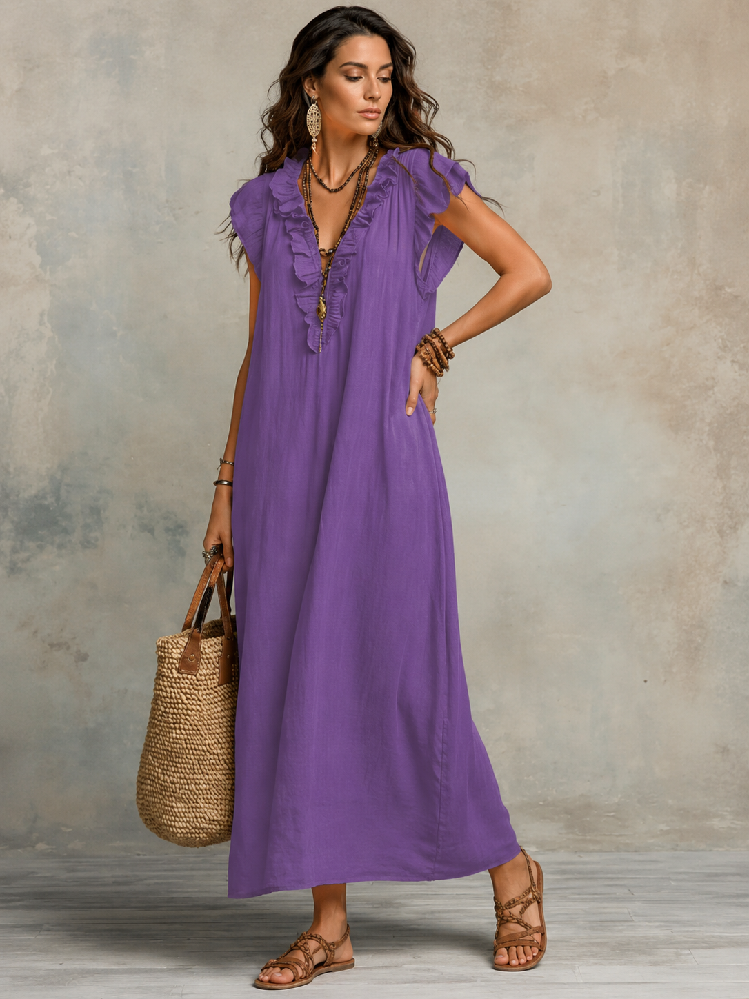 Camélia - Bohemian Belly-Hiding Maxi Dress