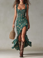 Mayfair Retro Boho Midi Dress