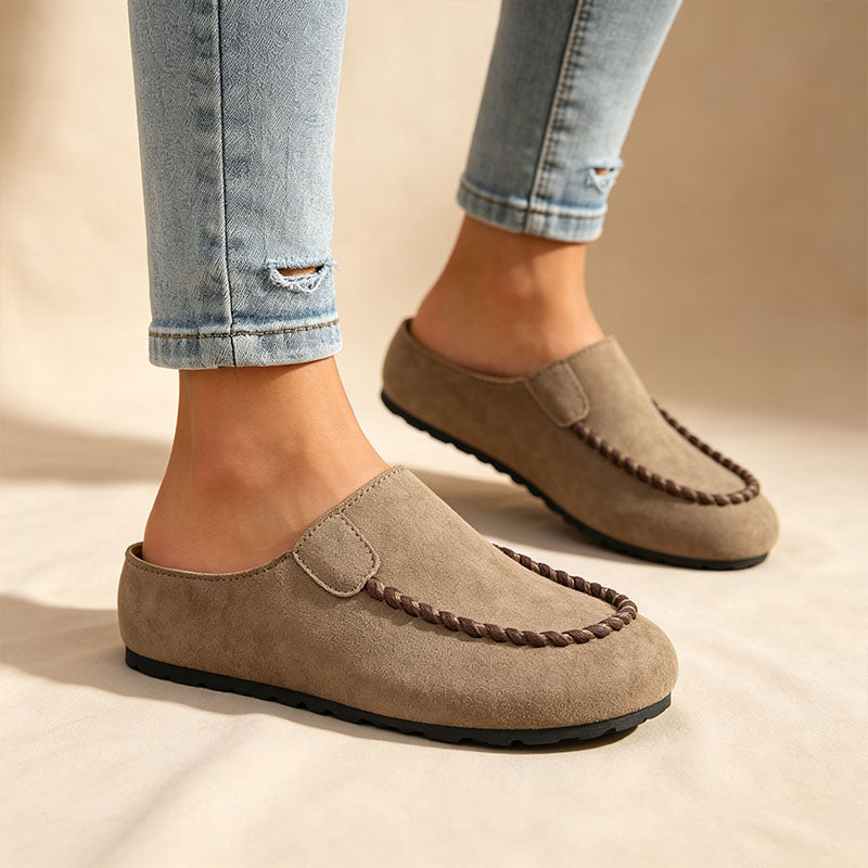Buckle-Detail Flat Mules - View 5