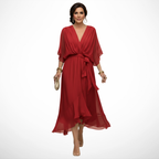 Sfumato Chiffon V-Neck Dress