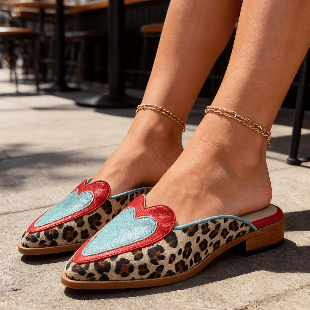 Perla | Backless Mules with Leopard Print 4