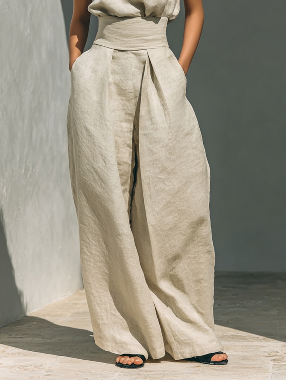 Tina Sleeveless Wide-Leg Pants Set - View 7