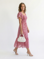 Odette | Off Shoulder Floral Smocked Midi Dress 2
