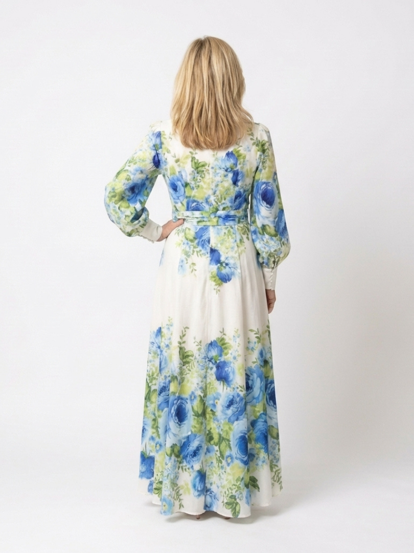 Harper | Long Sleeve Floral Button Front Maxi Dress 2