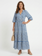 Elodie | Diamond Print Tiered Midi Dress 2
