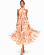 Aurora Halter Watercolor Maxi Dress