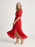 Delphine | Square Neck Floral Puff Sleeve Midi Dress 2