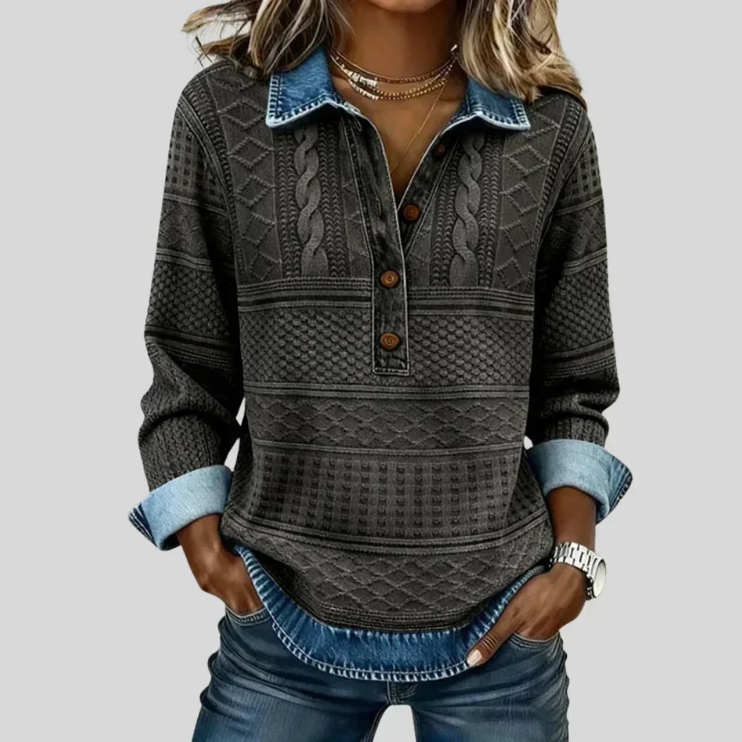 Azalea | Vintage Cable Knit Collared Jumper 2