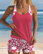 LENA | SWIMSUIT TANK TOP WITH PRINTED BOXER SET