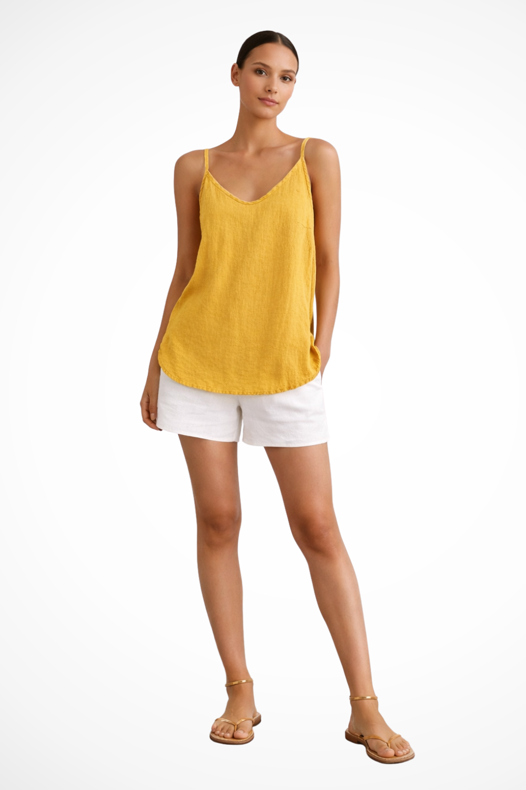 Virginia - Women's Linen V-Neck Cami Top