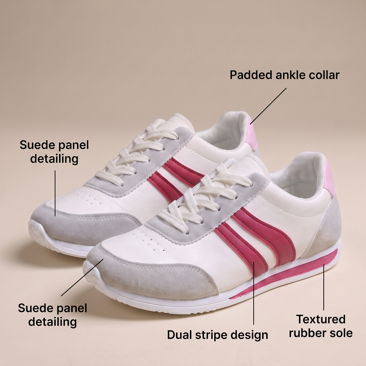 Luna Panelled Lace-Up Sneakers - View 7