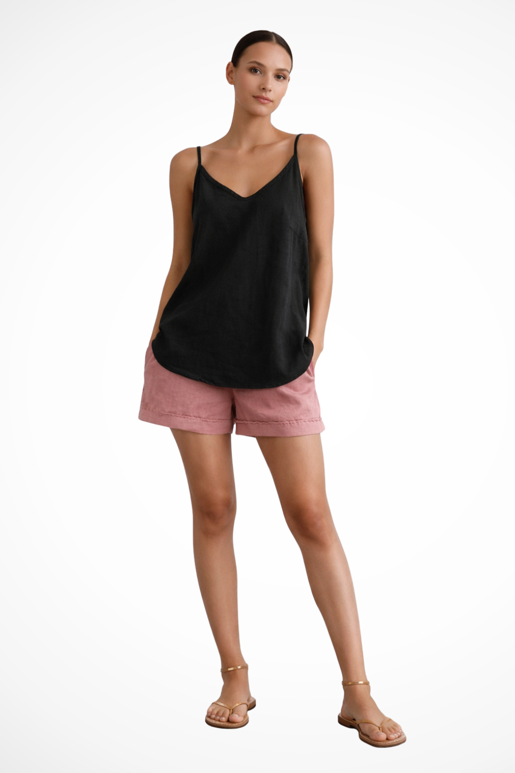 Virginia - Women's Linen V-Neck Cami Top