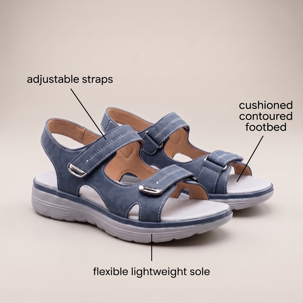 Lydia Double-Strap Sandals - View 9