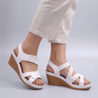 Fleur Strappy Wedge Sandals