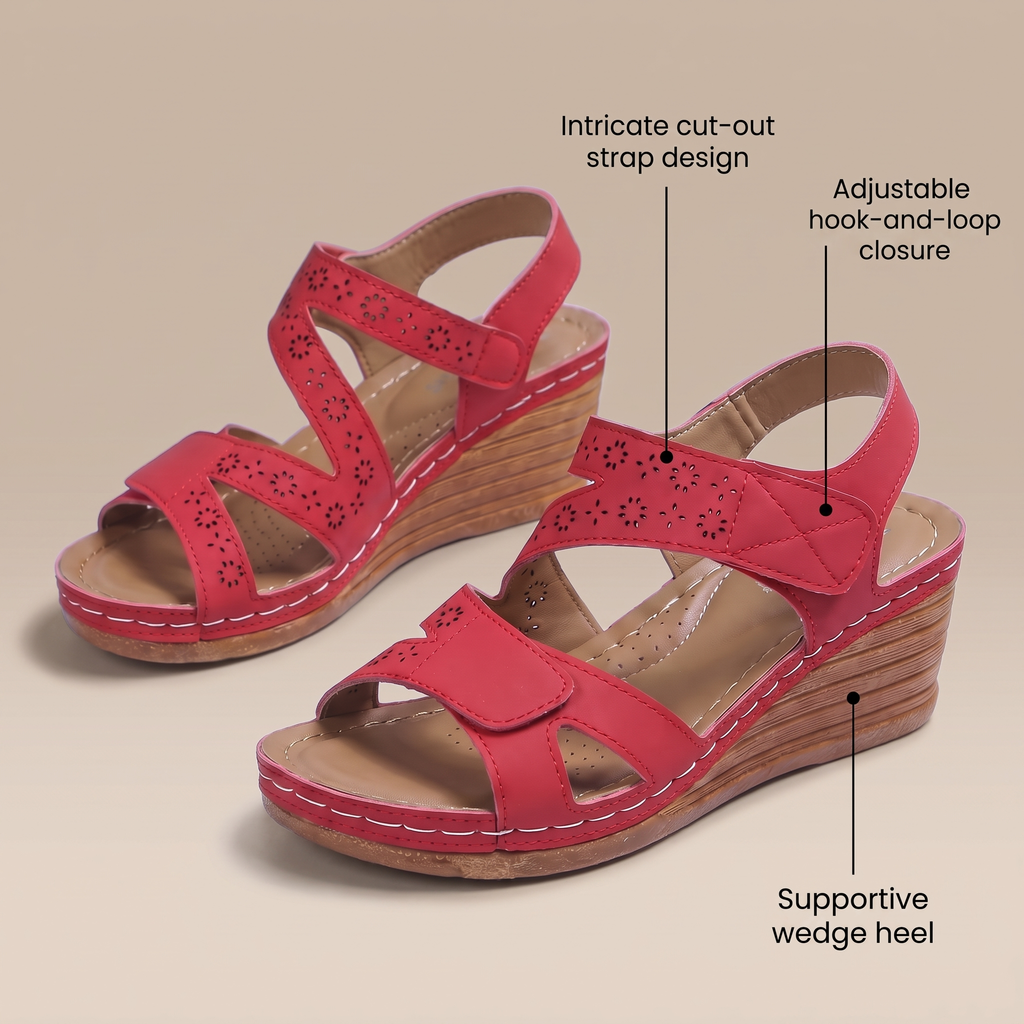 Fleur Strappy Wedge Sandals - View 9
