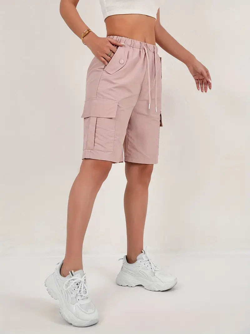 Daisy Drawstring Cargo Shorts - View 4