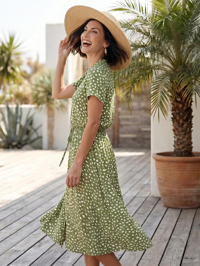 Belladonna | Printed Button Front Belted Midi Dress 2