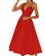 Women Wedding Guest Strappy Midi Dress