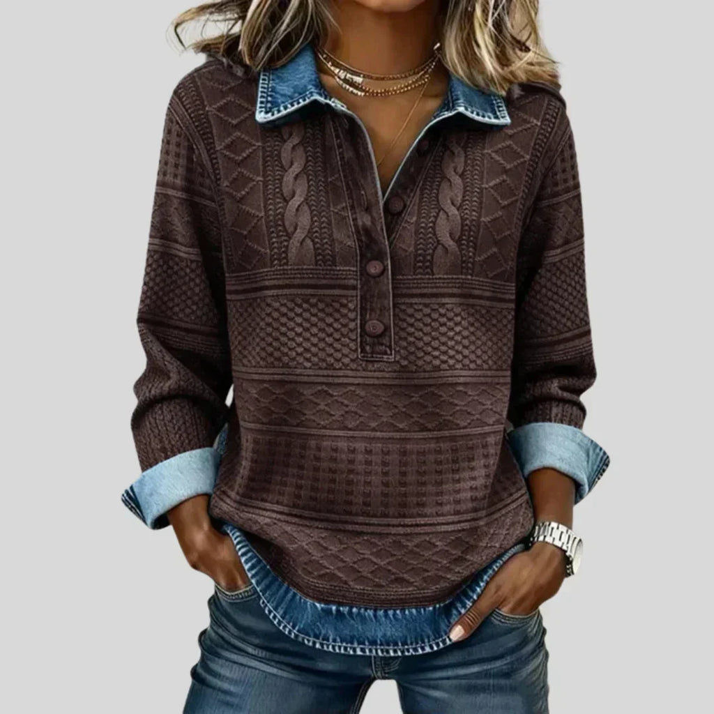 Azalea | Vintage Cable Knit Collared Jumper 3