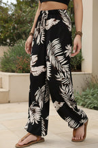Linde Leaf-Print Drawstring Pants - View 4
