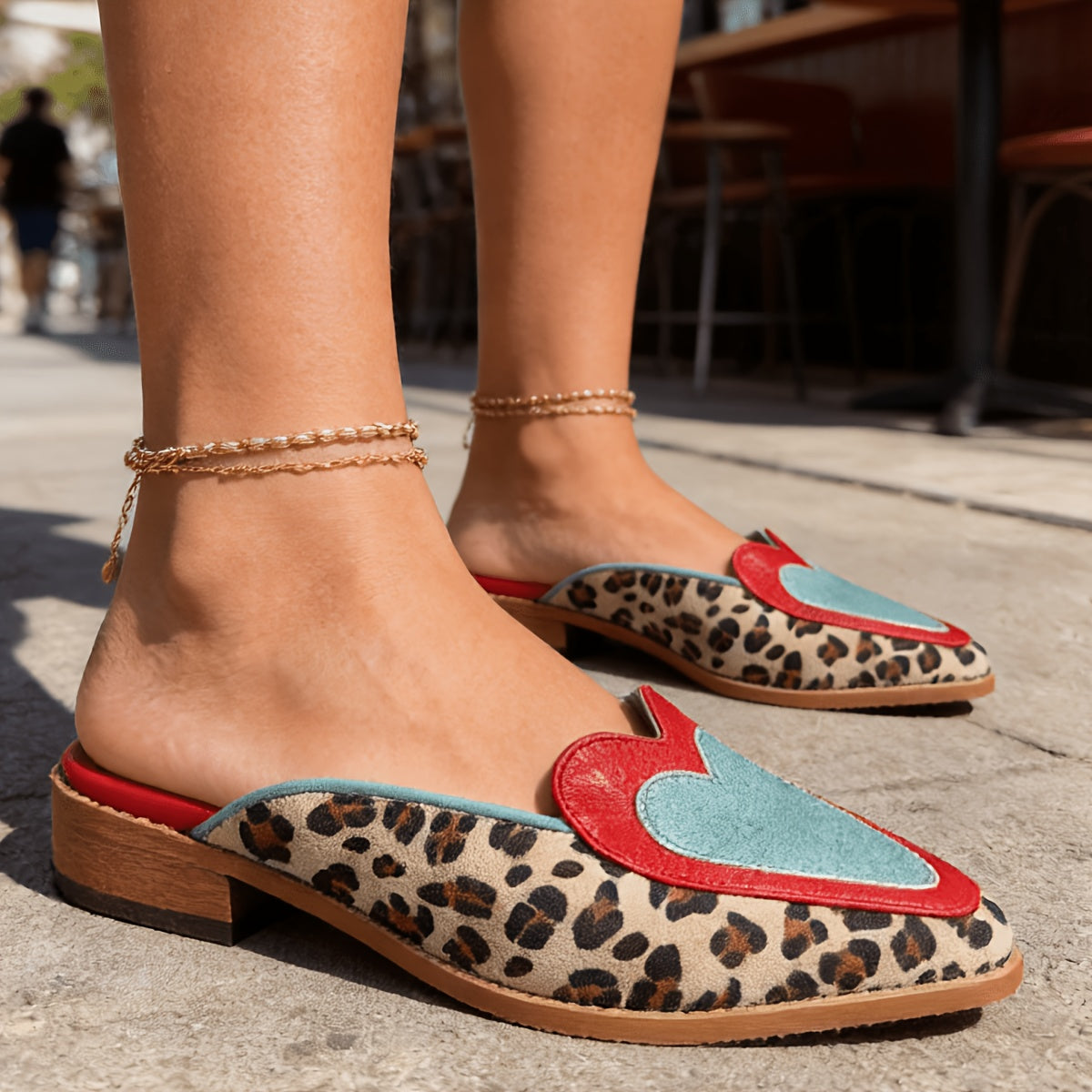 Perla | Backless Mules with Leopard Print 5