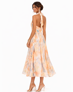 Aurora Halter Watercolor Maxi Dress