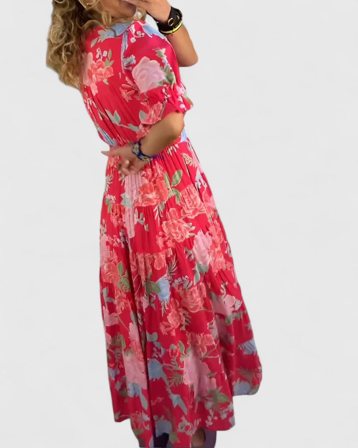 Minelda | Elegant Floral V-neck Dress 2